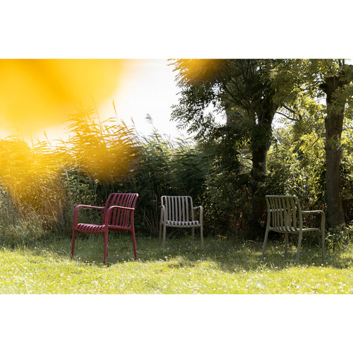 Housecraft Living Amae Tuinstoel Armleuning Kunststof Beige - Set van 4