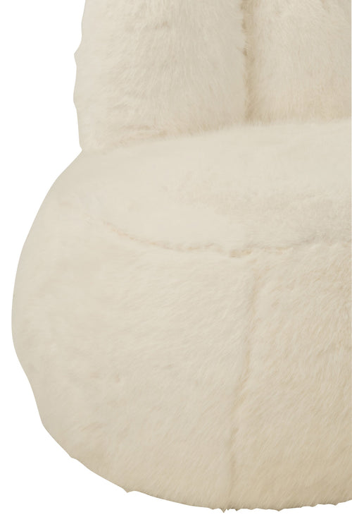 J-Line kruk Fur Bunny Ears - hout - wit