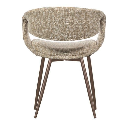 WOOOD eetkamerstoelen Yossi Metalen Koper Poot - Zand - Set van 6
