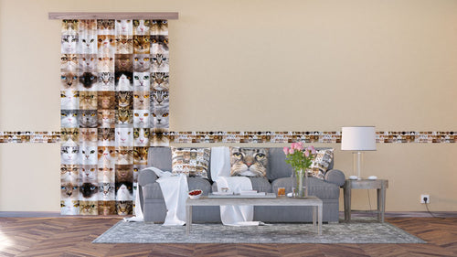 Sanders & Sanders zelfklevende behangrand katjes bruin, beige en grijs - 500 x 14 cm - 600084