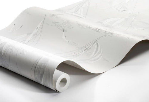 Borastapeter behang zeilboot beige - 53 cm x 10.05 m - 660496 - vtwonen shop