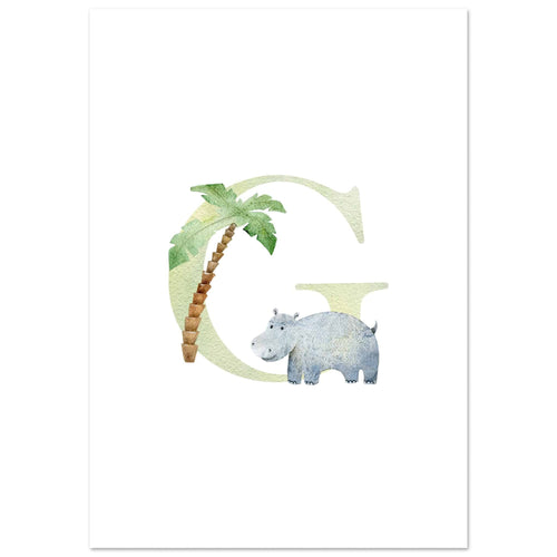 Artfulprints Poster Letter G kindernaam   - 30x40 cm - Meerkleurig