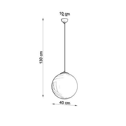 Sollux Lighting Hanglamp UGO 40 zwart - 40x40x130cm