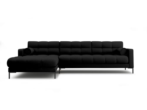 Cosmopolitan Design linker hoekbank Bali 5-zits, structurele stof, zwart - 185x293x75cm