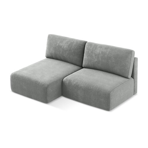 LaMiaSofa hoekbank links Ostia - chenille stof - grijs - 210x149x79