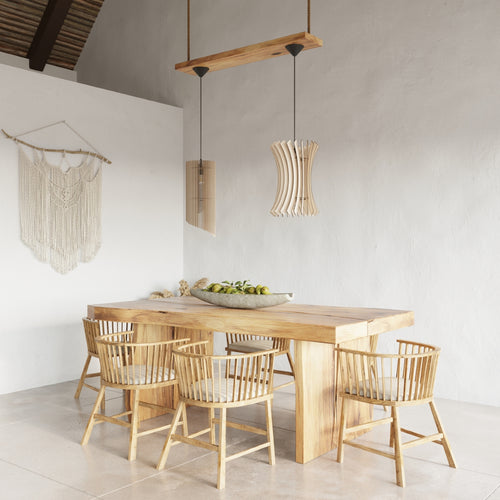 Sollux Lighting Hanglamp ALEXIA hout - 21x21x120cm
