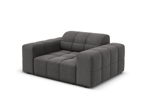 Cosmopolitan Design Fauteuil Chicago flueel grijs - 102x132x78cm