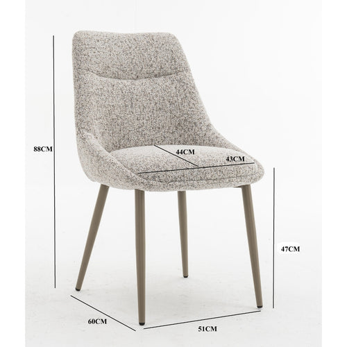 DÉJA Living Eetkamerstoel Malou - Beige/Taupe - Set van 2 - vtwonen shop