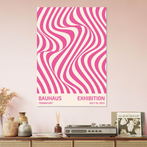 Artfulprints Poster met Lijst Bauhaus - Exhibition Frankfurt pink   - 30x40 cm - Roze