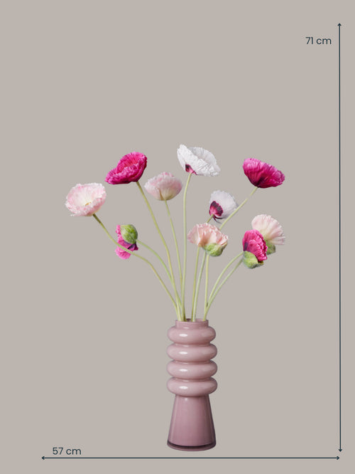 Madame Fleurie Pure Poppy Boeket – Luxe Zijden bloemen Klaprozen – Minimalistisch & Stijlvol – Zonder Vaas - 12cm x 29,5cm
