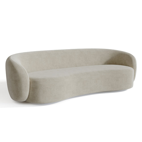 Sia Home - Rechte slaapbanken KATE - Zacht aanvoelende geweven stof - Crème - 210cm