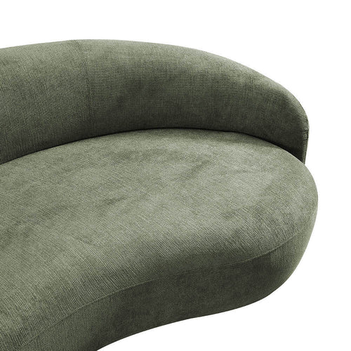 HOME DELUXE - Bank CASARA 258 x 128 x 72 cm - Geweven stof donkergroen