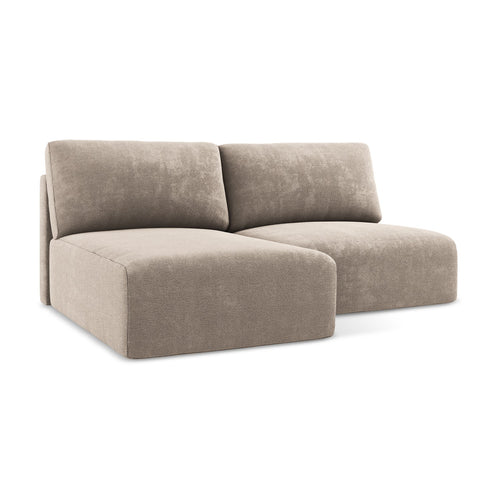 LaMiaSofa hoekbank links Ostia - chenille stof - donkerbeige - 210x149x79