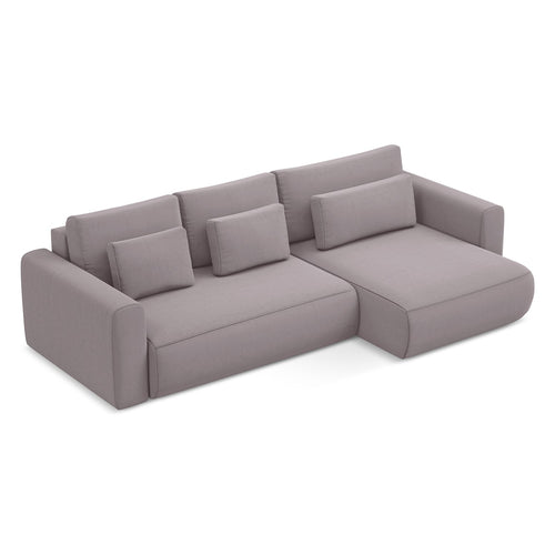 LaMiaSofa hoekbank rechts Perugia - velours - lavendel - 278x149x82