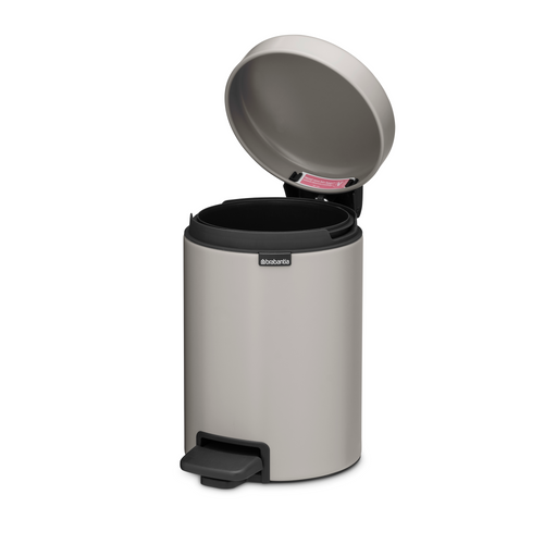 Brabantia NewIcon Pedaalemmer, 3 liter, kunststof binnenemmer - Soft Grey