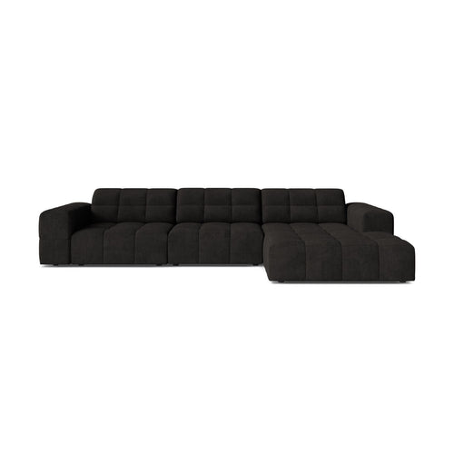 Cosmopolitan Design - Rechter hoekbank Chicago 4-zits, chenille antraciet - 167x294x78cm