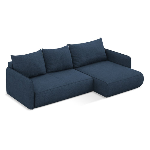 LaMiaSofa hoekbank rechts Palermo - chenille stof - koningsblauw - 240x148x86