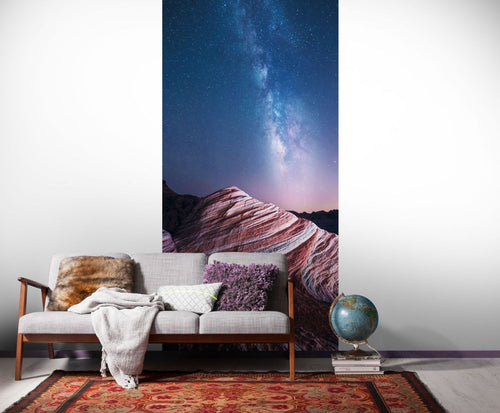 Sanders & Sanders fotobehang sterrenhemel blauw en bruin - 100 x 250 cm - 612503 - vtwonen shop
