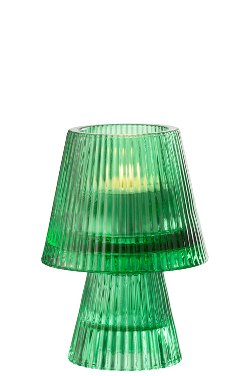 J-Line theelichthouder Hoed - glas - groen - vtwonen shop