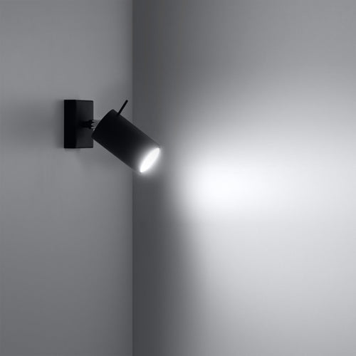 Sollux Lighting Wandlamp RING zwart - 8x16x8cm