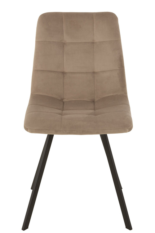 J-Line stoel Morgan - textiel/metaal - beige - 2 stuks