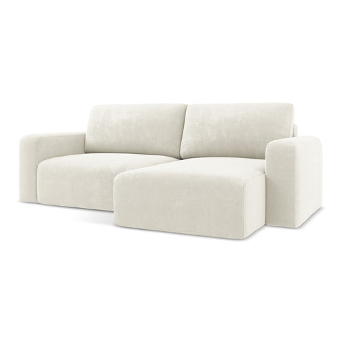 LaMiaSofa hoekbank rechts Ostia - chenille stof - wit - 244x149x79