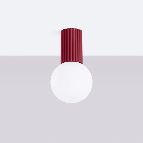Sollux Lighting Plafondlamp HALO bordeaux IP44 - 12x12x21cm