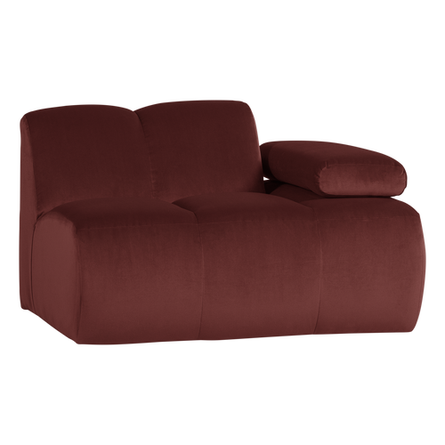 WOOOD 1-zits bank arm rechts Mojo - Velvet - Kastanjebruin - 74x124x97