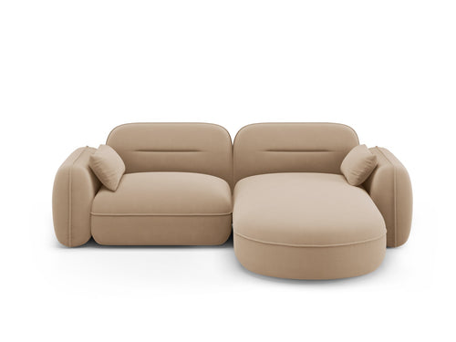 Cosmopolitan Design Modulaire hoekbank rechts Sydney 3-zits, flueel, zand - 165x230x70cm