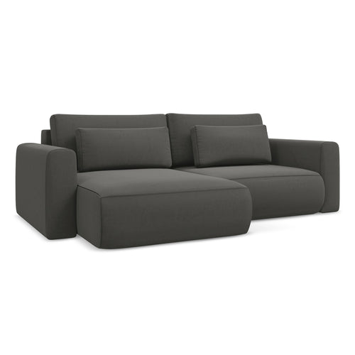LaMiaSofa hoekbank links Perugia - velours - staal - 240x149x82