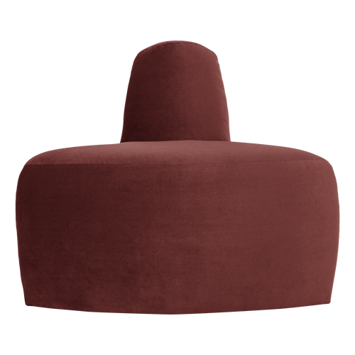 WOOOD eetbank hoek rond rugleuning Mojo Base - Velvet - K.bruin - 83x76x76