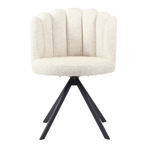 Giga Meubel Eetkamerstoel Julien - Beige Draaibaar - Zithoogte 48cm - Set van 2