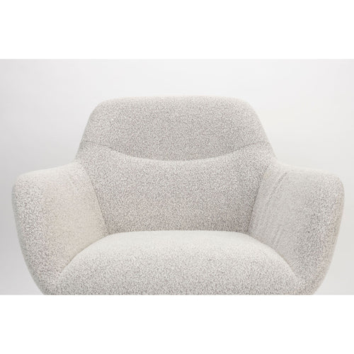 Housecraft Living Dude Loungestoel/ Fauteuil Bouclé stof Beige/ Wit - vtwonen shop