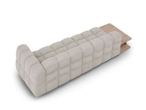 Cosmopolitan Design linker modulaire bank Sky 4-zits, flueel, lichtbeige - 102x297x70cm