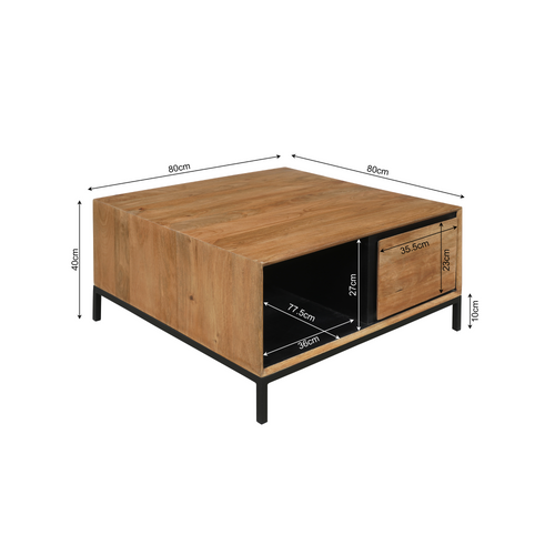 Starfurn  salontafel RichWood - bruin - 80x80x40cm - vtwonen shop