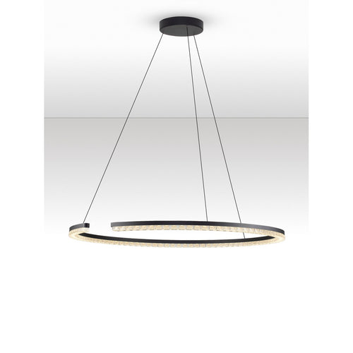 Nova Luce GREAMY Geïntegreerde LED-hanglamp voor plafond, zandkleurig zwart, Triac dimbaar, 43W, 2795lm, 3000K