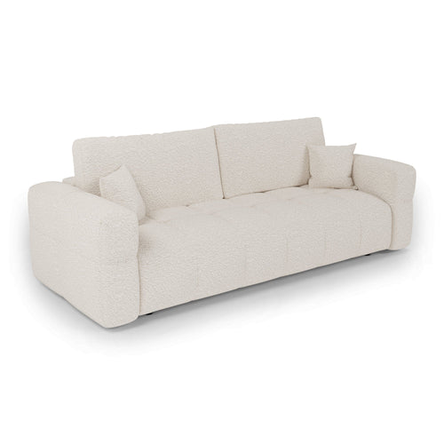 Premium Interiors - Slaapbank met opbergruimte VIBE - bouclé-stof crème 247cm