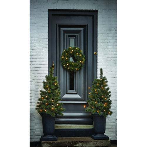 Black Box Trees Glendon Kerstkrans met LED Verlichting - Kerst Krans Ø60 cm - Groen