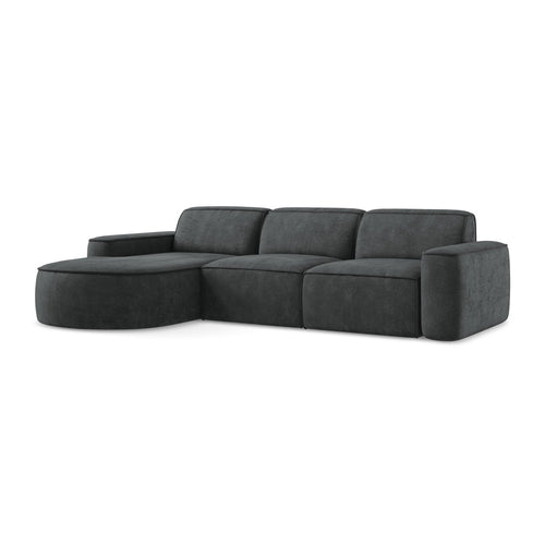 LaMiaSofa hoekbank links Melissa - chenille stof - donkergrijs - 284x166x70