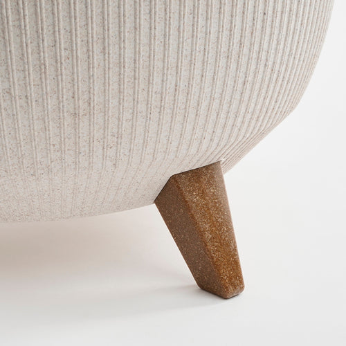 Mica Decorations Doppio Bloempot op Poten - H21 x Ø40 cm - Polypropyleen - FSC Mix - Off White