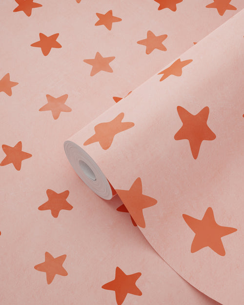 ESTAhome behang sterretjes roze en rood - 50 x 900 cm - 131710