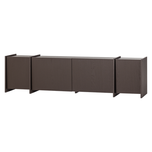 WOOOD tv meubel 200 cm Brock - Essen Fineer - Middenbruin - 53x200x44