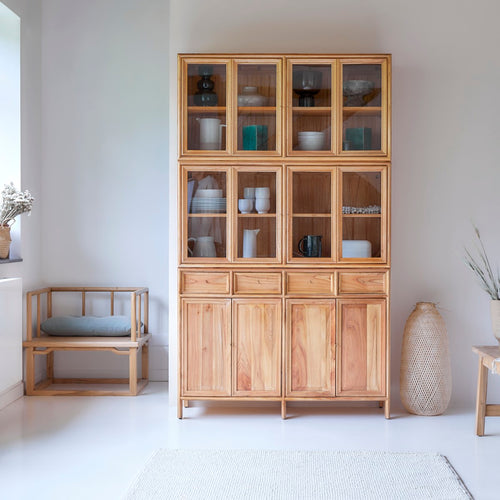 Tikamoon Dubbele servieskast van mindihout - Naturel