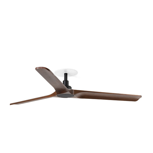 Faro Heywood  Heywood inbouw plafondventilator 132 cm, matzwart, bladen van donker walnoothout