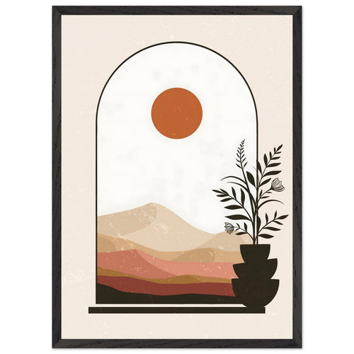 Artfulprints Poster met Lijst Boho – Serene horizon   - 50x70 cm - Meerkleurig