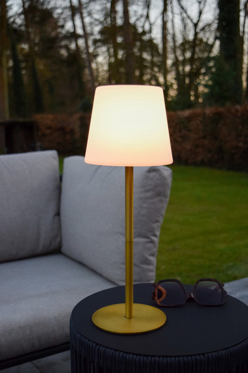 Lucide tafellamp TYON - Geïntegreerde LED - Mat Goud / Messing