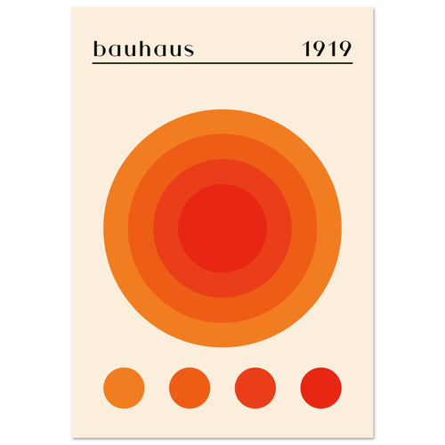 Artfulprints Poster Bauhaus - Orange dot   - 70x100 cm - Oranje