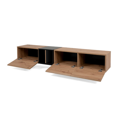 Calicosy - TV-meubel 3 deuren 2 nissen L195 cm - Nola - 37x195x48 cm