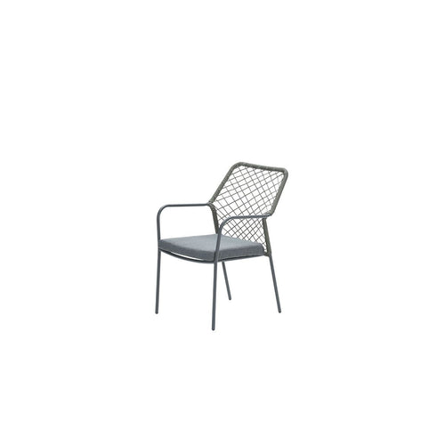 Dido dining fauteuil - carbon black - rope mosgroen - mystic grey - vtwonen shop