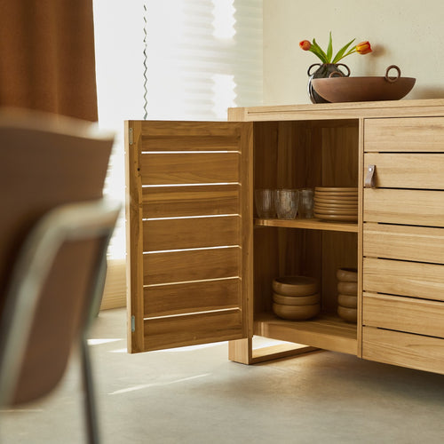 Tikamoon Buffet van massief teakhout 170 cm - Naturel
